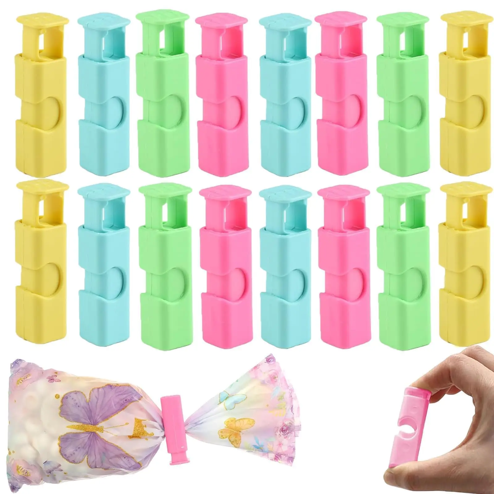 1-50pcs Food Sealing Clips Snack Bag Clips Moisture-proof Fresh-keeping Clips Plastic Bag Sealing Clips Kitchen Storage Tool