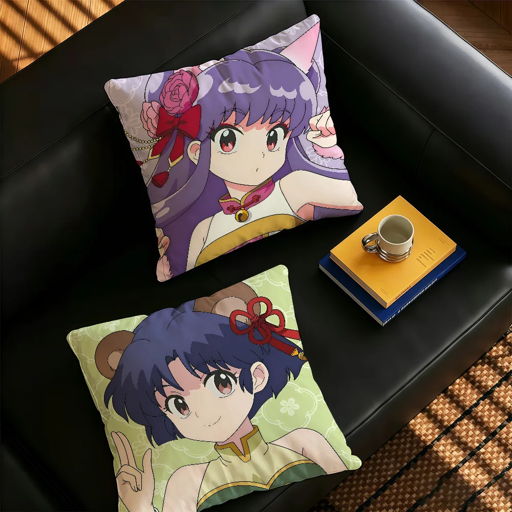 Anime R-Ranma-s Pillow Case Square Bedroom Headboard Sofa Living Room Backrest Cushion Nap Pillow
