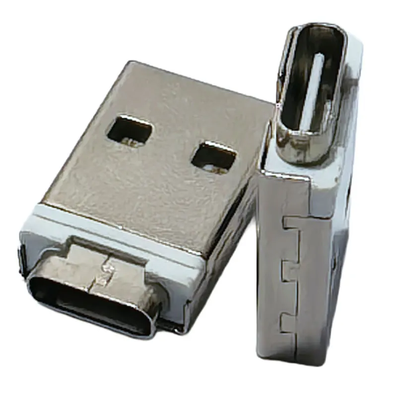 5/10PCS Type-C Female to Double-sided USB A Male Connector, USB 2.0 Charging Adapter with PCB Board