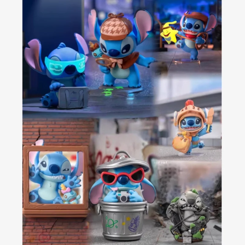 

Новинка 2025, оригинальная серия Stitch City Adventure, слепая коробка, коллекционная фигурка, модные игрушки, кулон, брелок, украшение для рабочего стола, подарок