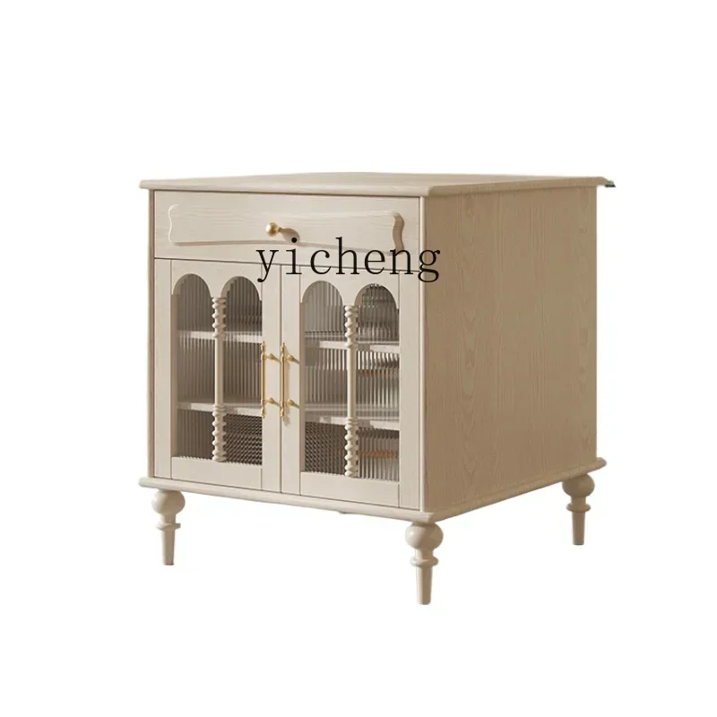 

Retractable Kitchen Island Meal Island Integrated Arc Mid-Ancient Style Solid Wood Household Small Apartment