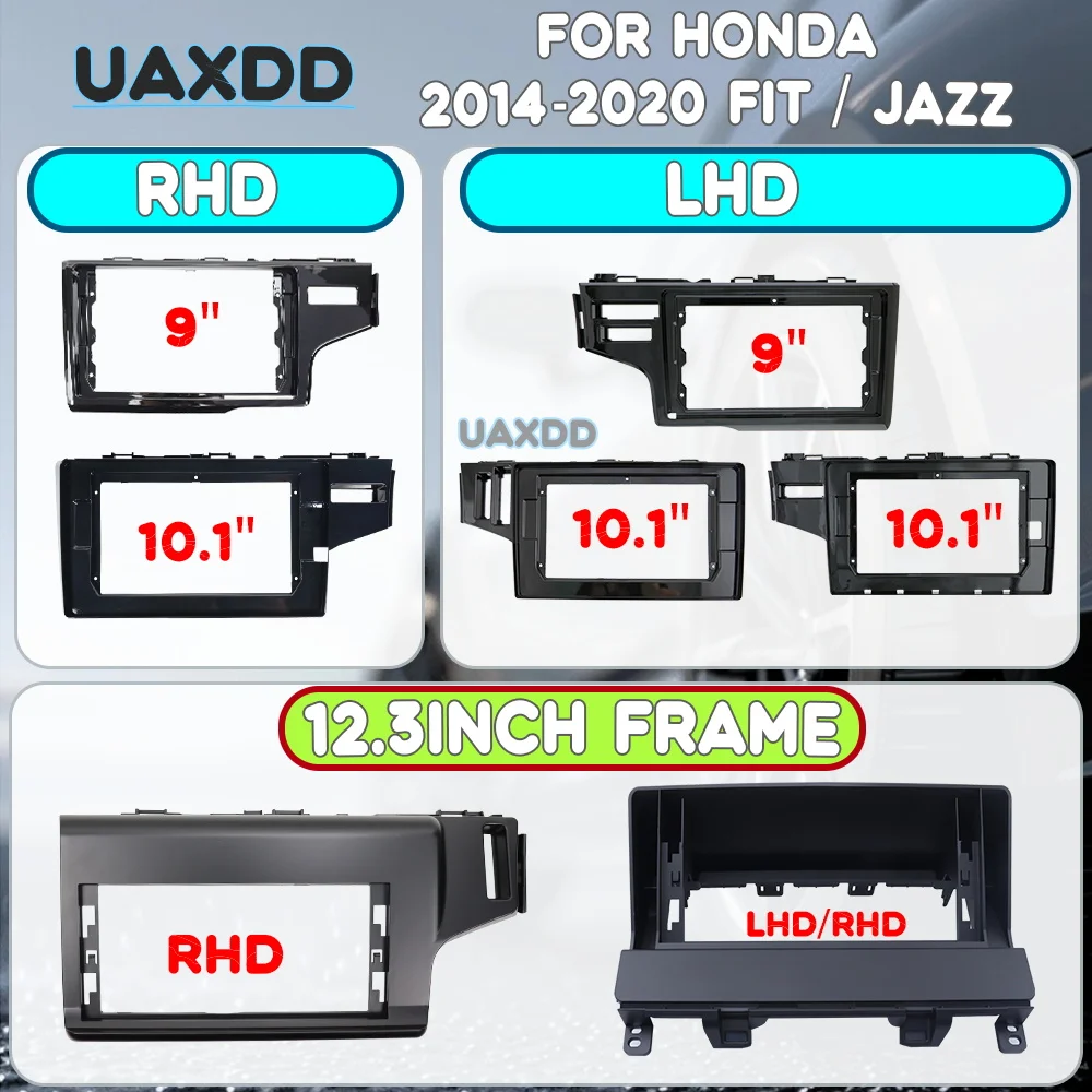2014-2022 FOR HONDA Fit Jazz 2 Din Car Android Radio Kit Frame Fascia Dashboard Panel Center Navigation Multimedia Automotive CD