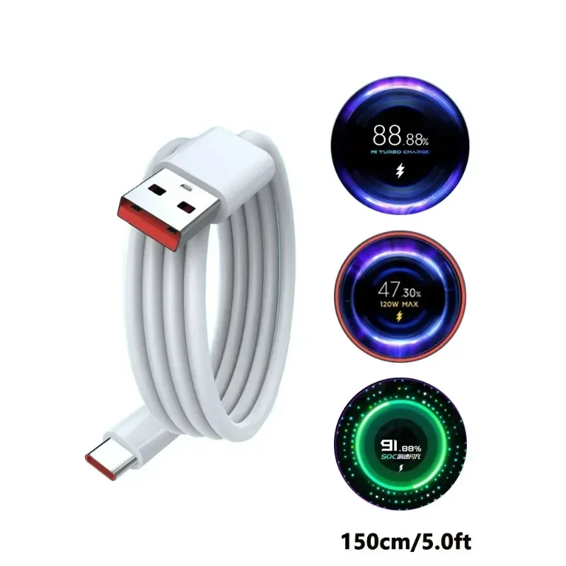 Xiaomi 120w Charger EU Adapter Fast Charge 6A Type C Data Cable For Xiaomi 12 12S 12T Pro Mi10 Ultra Mix4 Note11 11T Pro+ 5G image 4