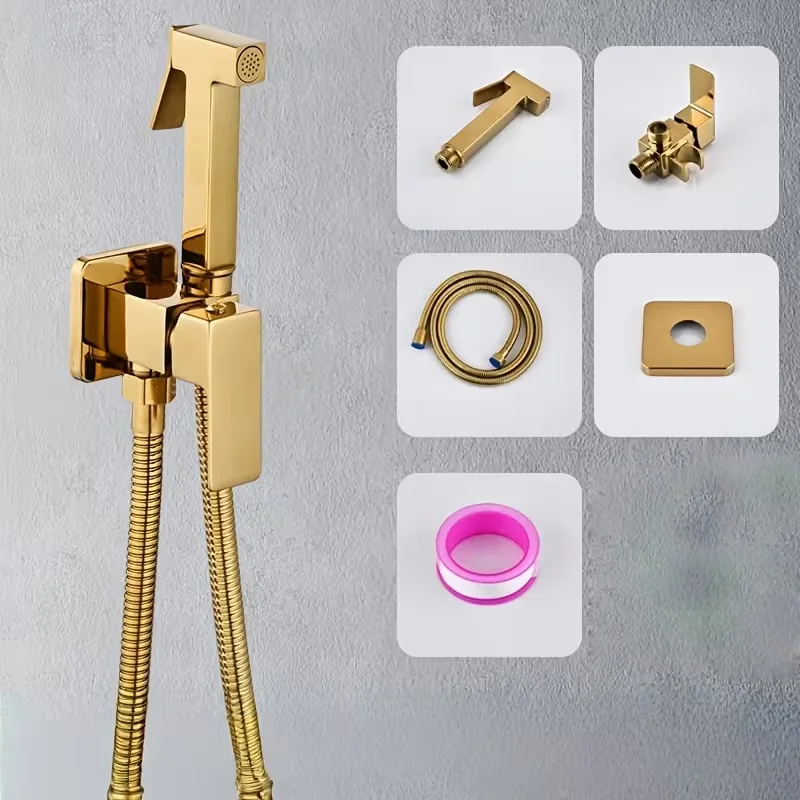 

Комплект сантехники для ванной комнаты из высокопрочной нержавеющей стали 316, включая душевую лейку для унитаза. Подходит для туалетов, душевых кабин.