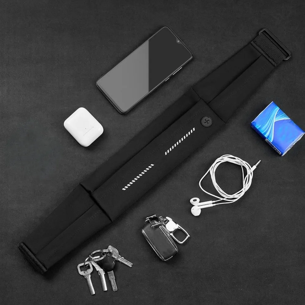 Ultra-Thin Sport Mobile Waist Bag Night Reflection Close Fitting Running Waist Bag Lightweight Multifunctional Sports Phone Bag