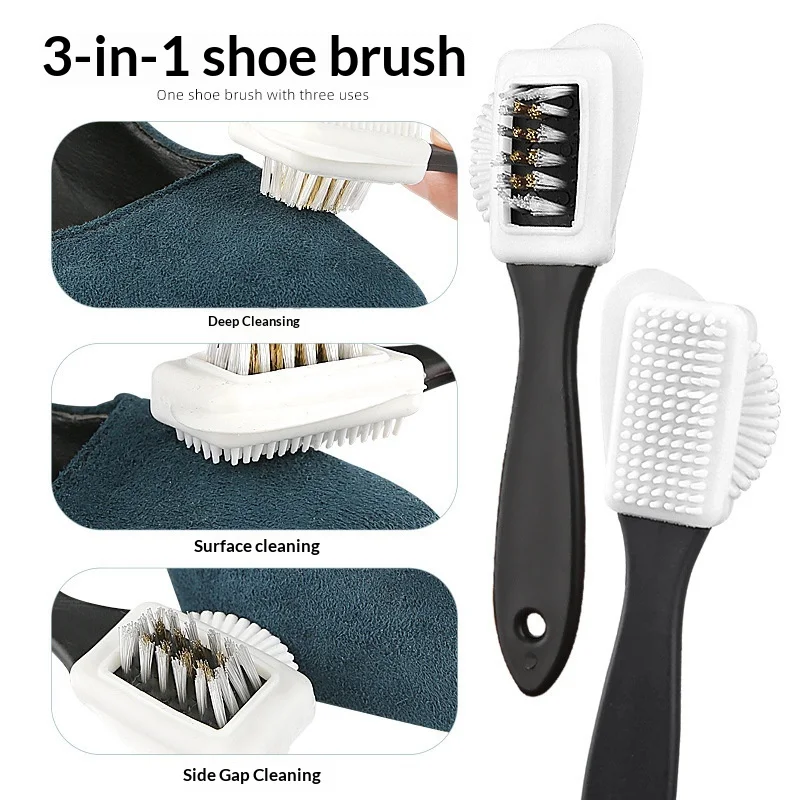 3 Side S Shape Shoe Cleaning Brush 1/2pcs Suitable For Suede Snow Boots Sports Shoes