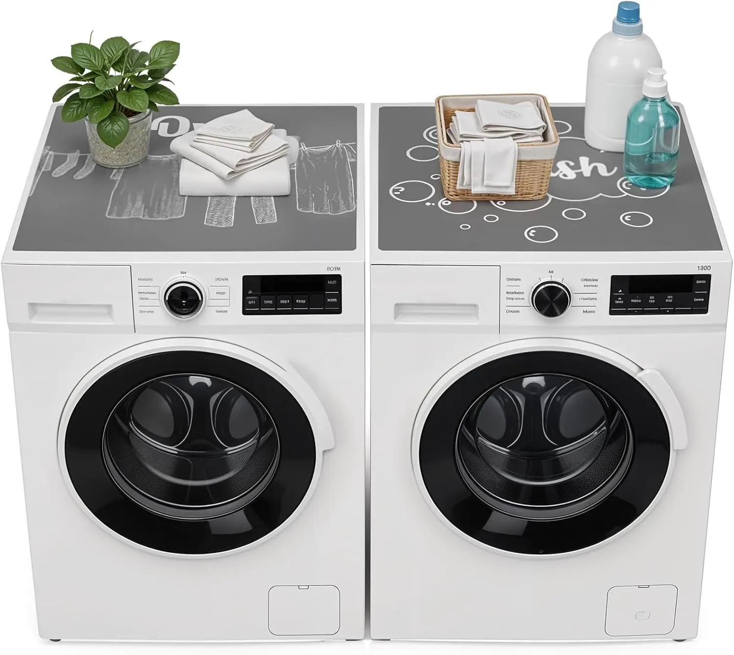 

2-Pack Non-Slip Washer Dryer Top Covers, Quick-Drying Dust Protector Mat for Laundry Room (26.5x26.5 Inch)