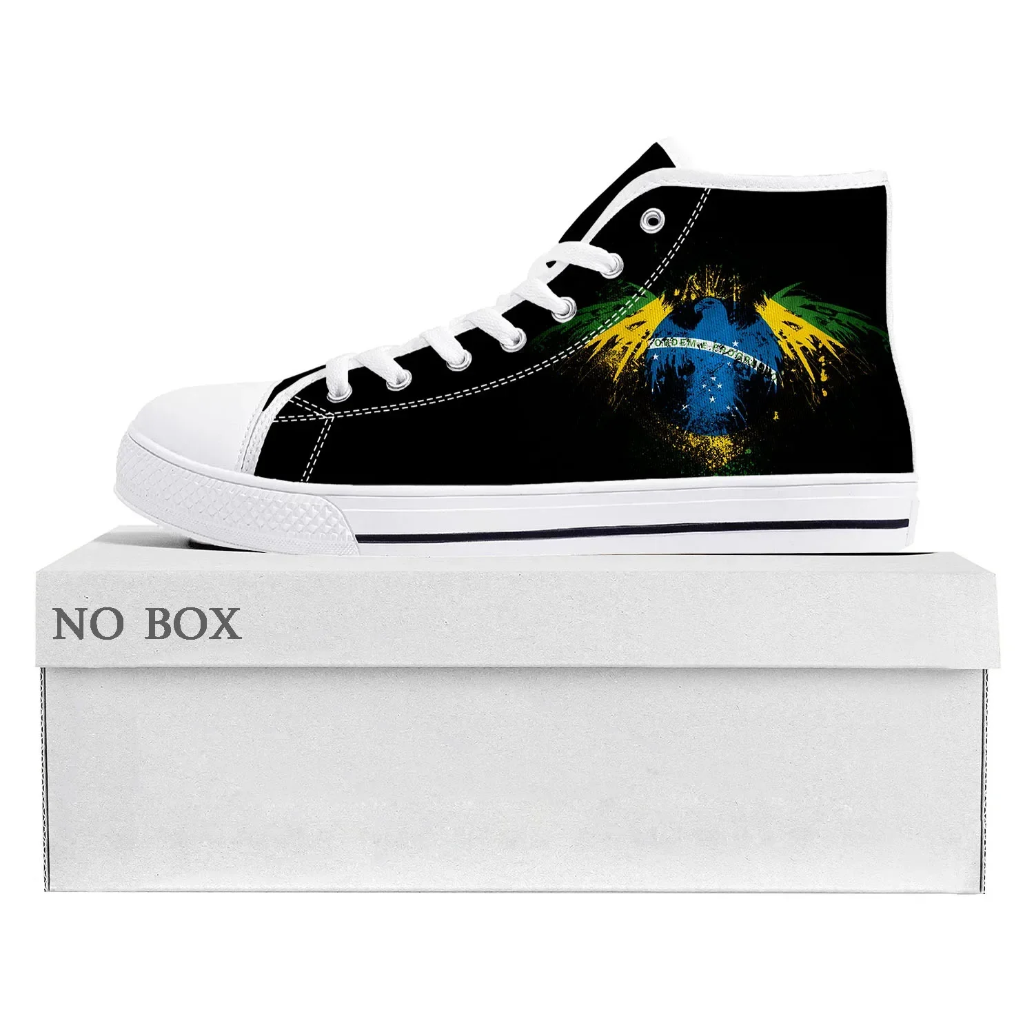 Brazilian Flag High Top High Quality Sneakers Mens Women Teenager Canvas Sneaker Brazil Football Casual Couple Shoes Custom Shoe