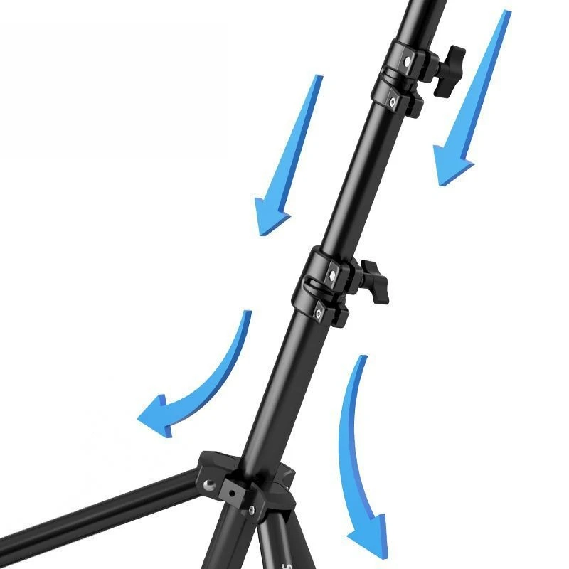 Tripod, film and television studio crossbar with diagonal arm, cross arm light stand