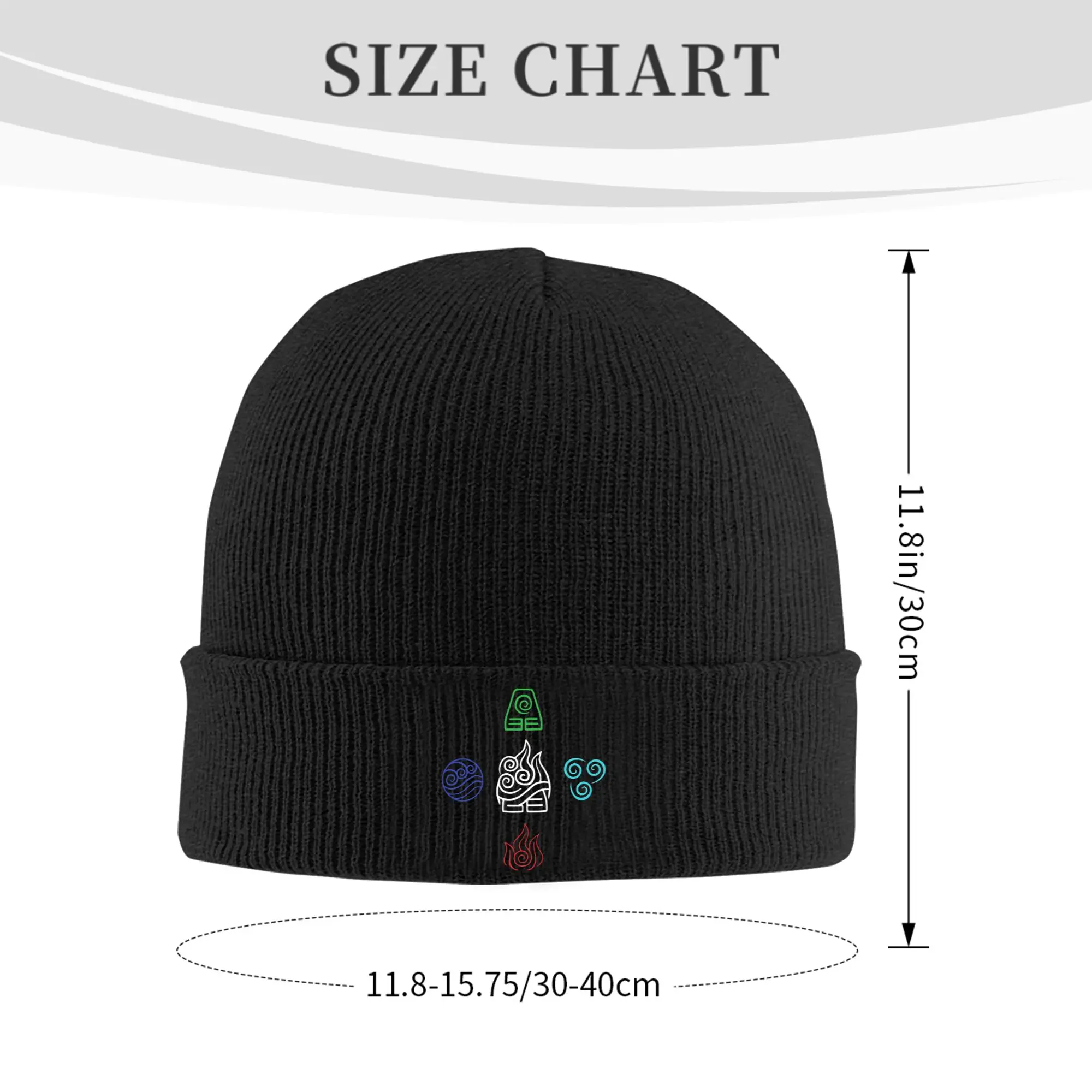 Elements Knitted Hat for Women Men Skullies Beanies Winter Hats Acrylic Avatars Anime Warm Cap