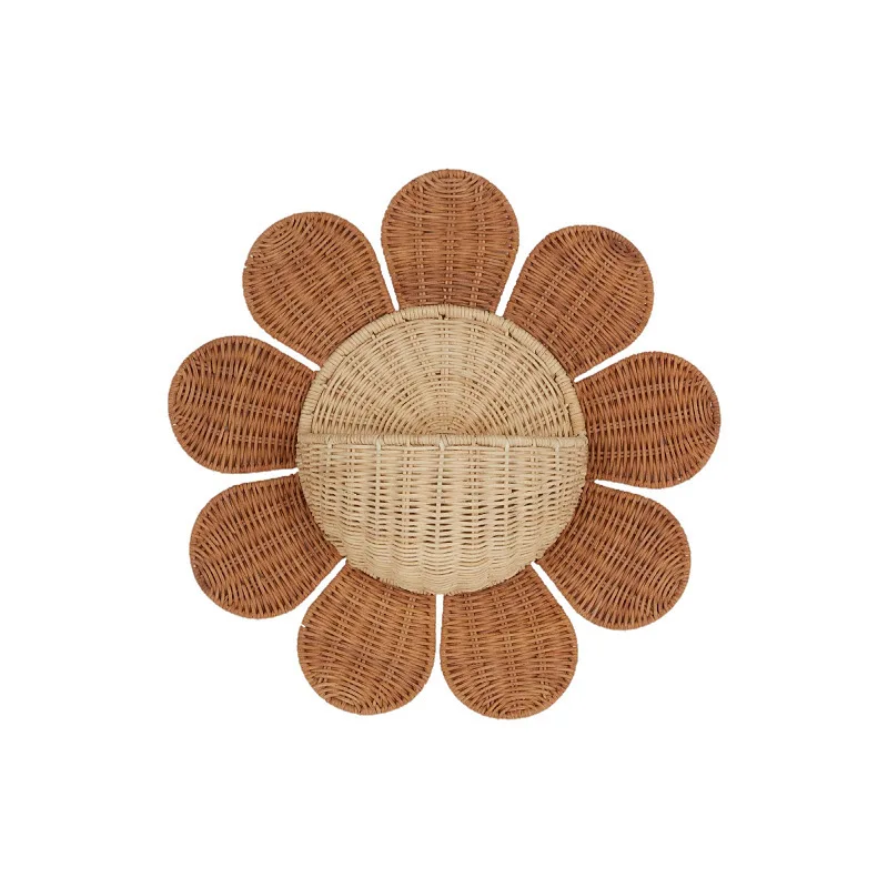 

Rattan entry key storage basket, bathroom children's room decorative wall hanging basket