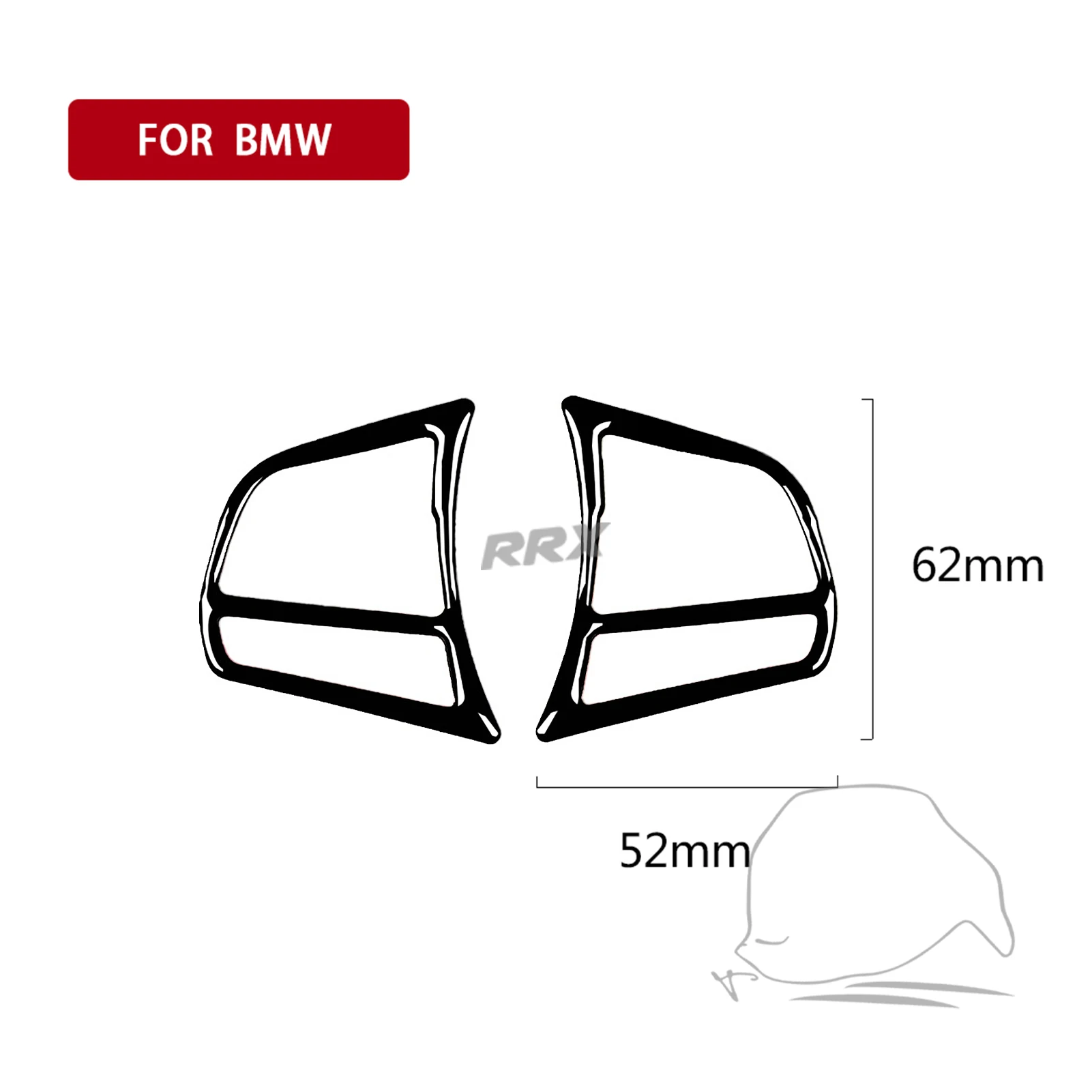 For BMW 3 Series F30 F34 2013 2014 2015 2016  Button Frame Cover Soft Piano Black Sticker Car Interior Accessories