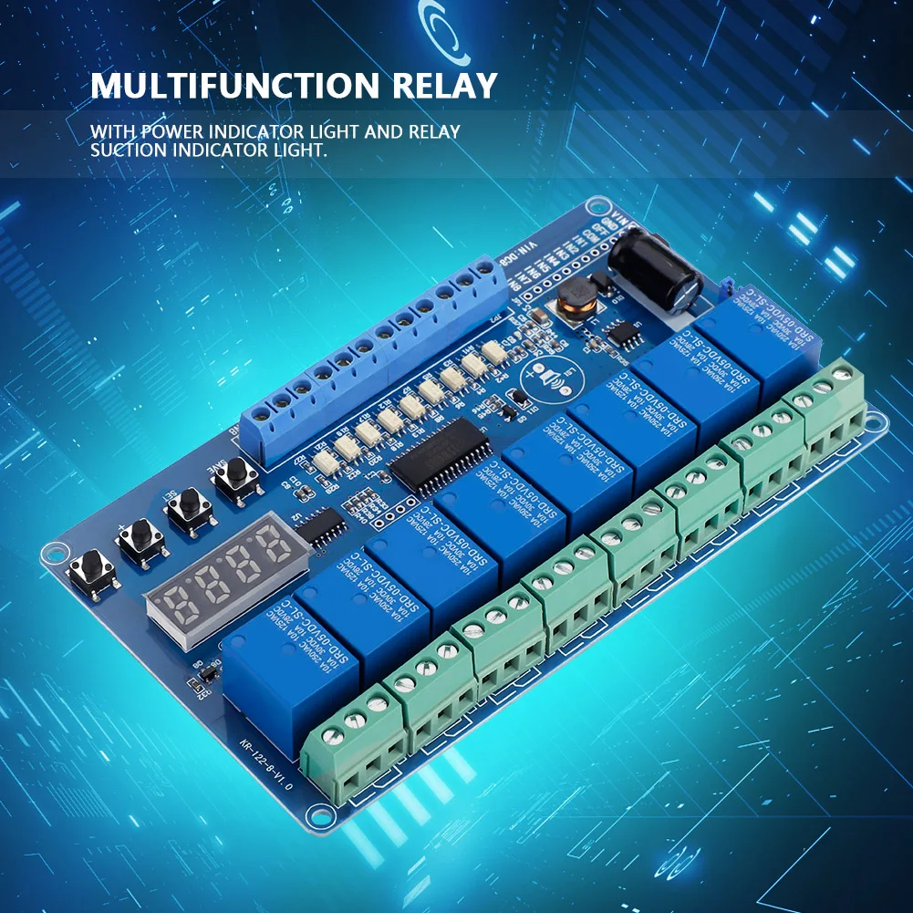 36V Relay Module 8-36V 8-channel Multifunction Time Delay Relay Interface Board Module Optocoupler LED Multifunction Relay Relay