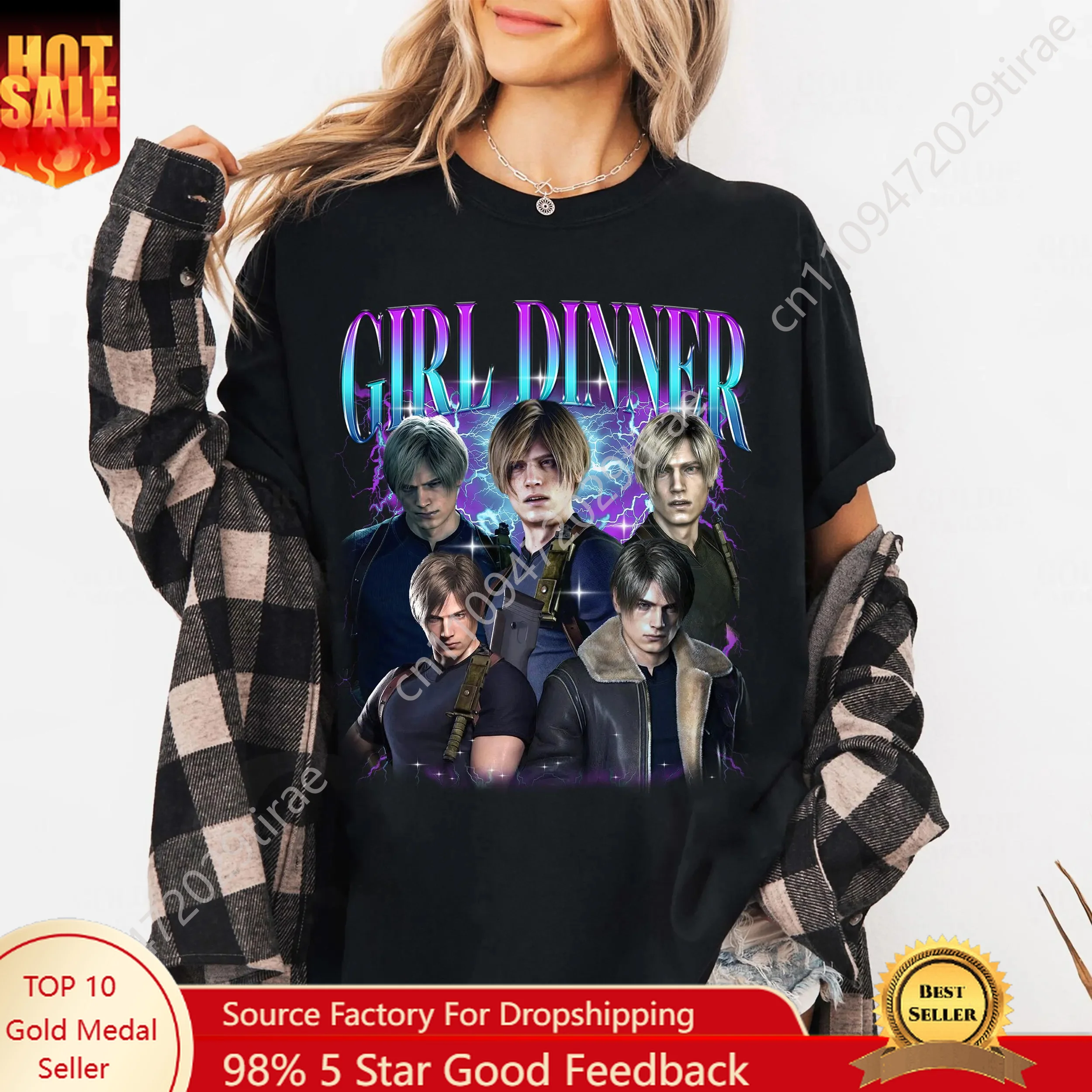 Resident Evil Leon S. Kennedy Pirated T-shirts, Game T-shirts Unisex Retro Resident Evil Theme T-shirts