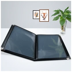 Inserciones de menú para libro de 148x210mm, Clip de receta A5, lista de precios, cuero de PU