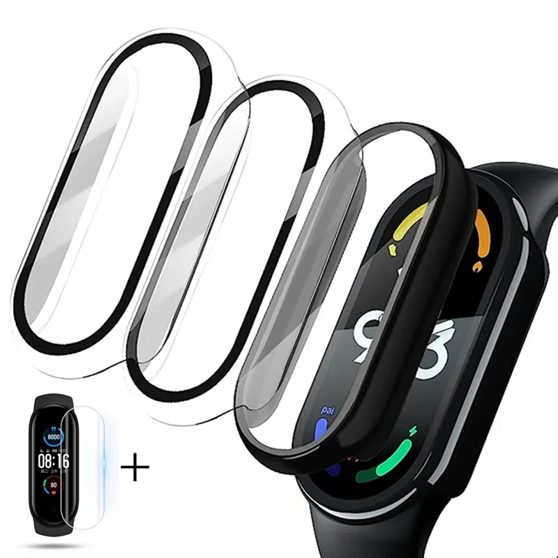 3D Full Cover Film Case For Xiaomi Mi Band 7 NFC 6 5 4 3 HD Anti-scratch Screen Protector Overall Bumper For MiBand 7 6 5 4 Mi7