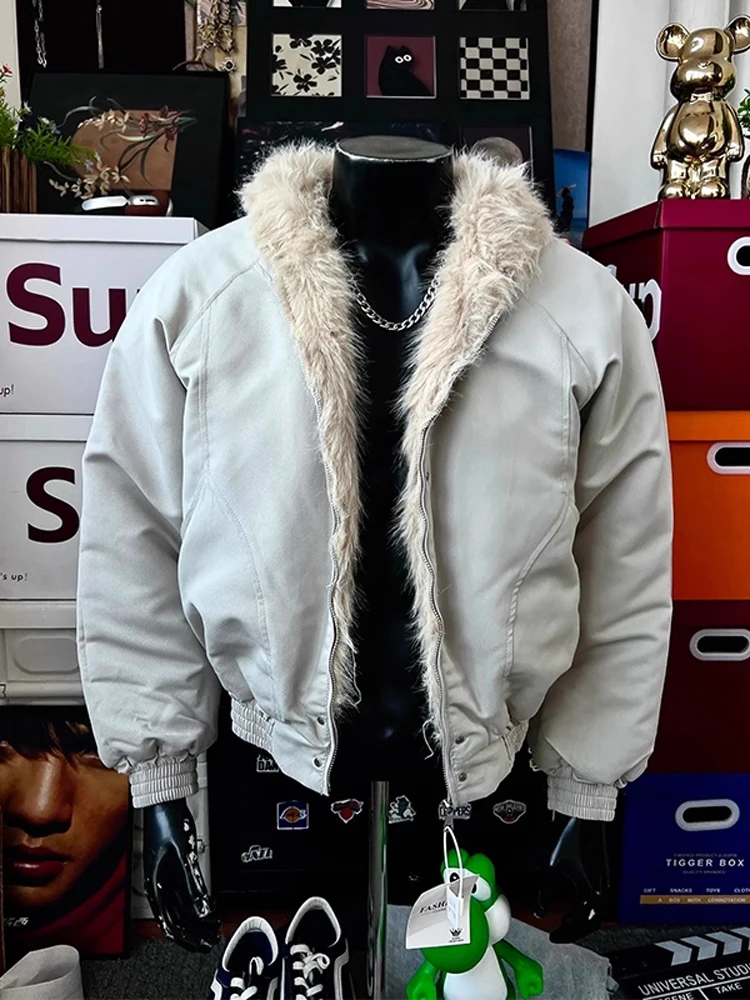 

Cleanfit Men's Hooded Jaet Thiened Winter Coat with Fur Collar Stand Fit Long Sve Zipper Decoration Warm Cotton...