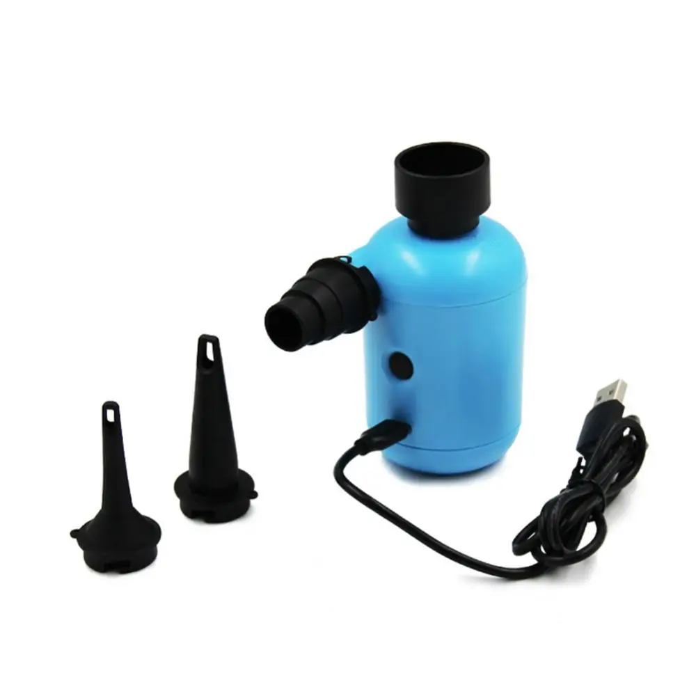 DC 5V Electric Air Pump USB Charging Quick-Fill Air Inflatable Pump Durable with 4 Connectors Mini Air Pump Inflatable Tent