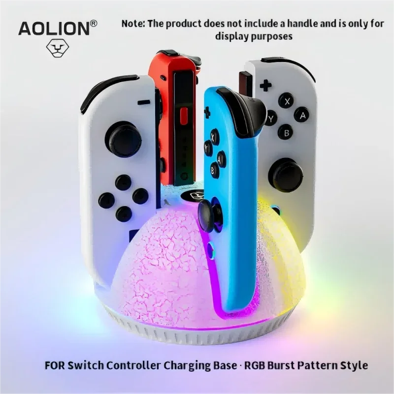 

Зарядная станция для светодиодного геймпада 4 в 1, контроллер NS OLED Joycon с шаровым дизайном