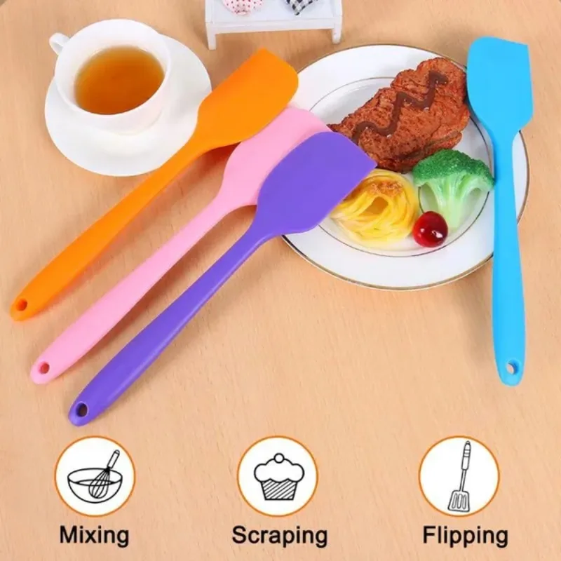 Silicone Spatulas, Heat Resistant Rubber Spatula Non-Stick Cake Spatula Tool Spoon Spatula for Cooking, Baking