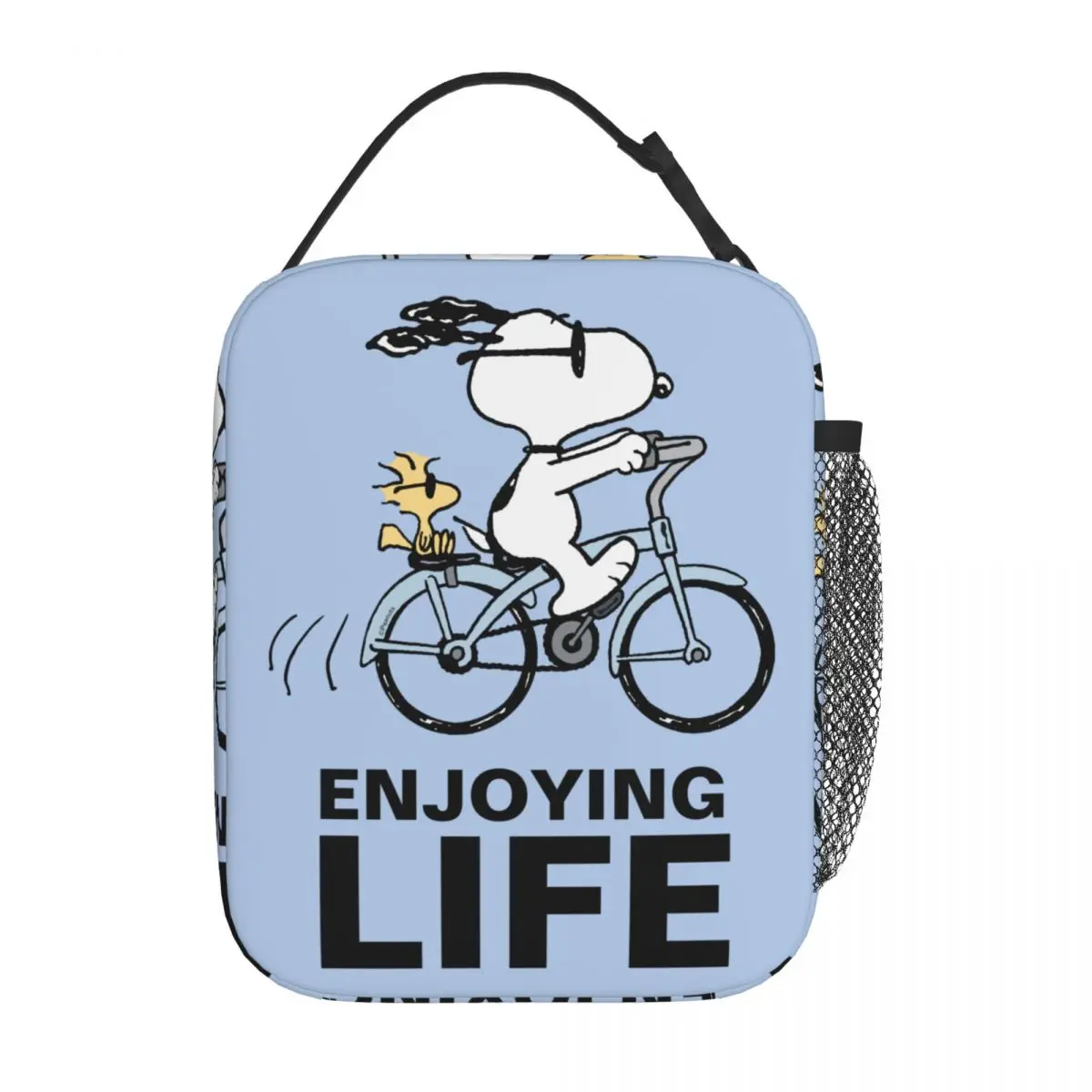 Peanuts Snoopy & Woodstock Bicycle Merch Izolowana torba na lunch na pojemnik na żywność piknikową Lodówka termiczna wielokrotnego użytku Bento Box