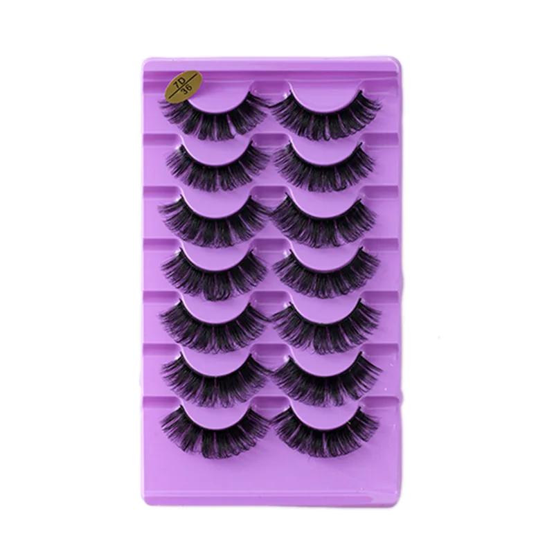 7pairs Mink Eyelashes Invisible Band Lash Extension Natural False Eyelashes Cross Cluster Fairy 3D Faux Big Eye Long Fake Lashes