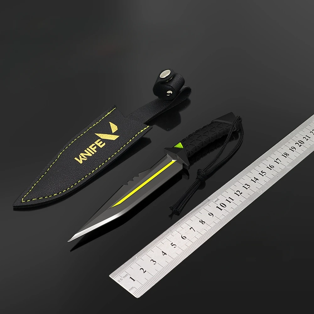 Juego Valorant de 19cm, cuchillo de juego con cubierta de cuero, modelo de Metal periférico, colección de adornos de escritorio, regalos, juguetes artesanales