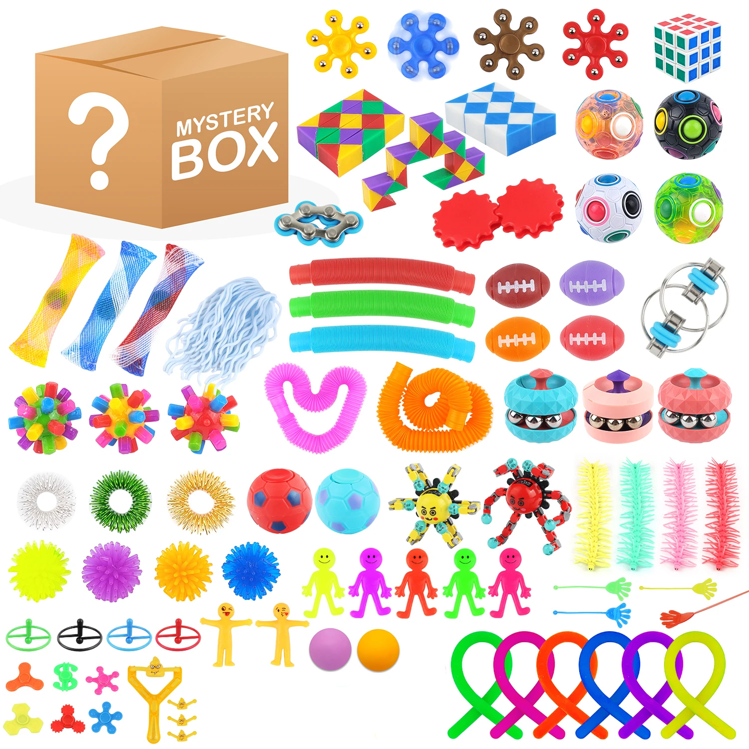 Set di giocattoli antistress da 25 pezzi, piccoli giocattoli regalo per feste, giocattoli per spremere e sfiare