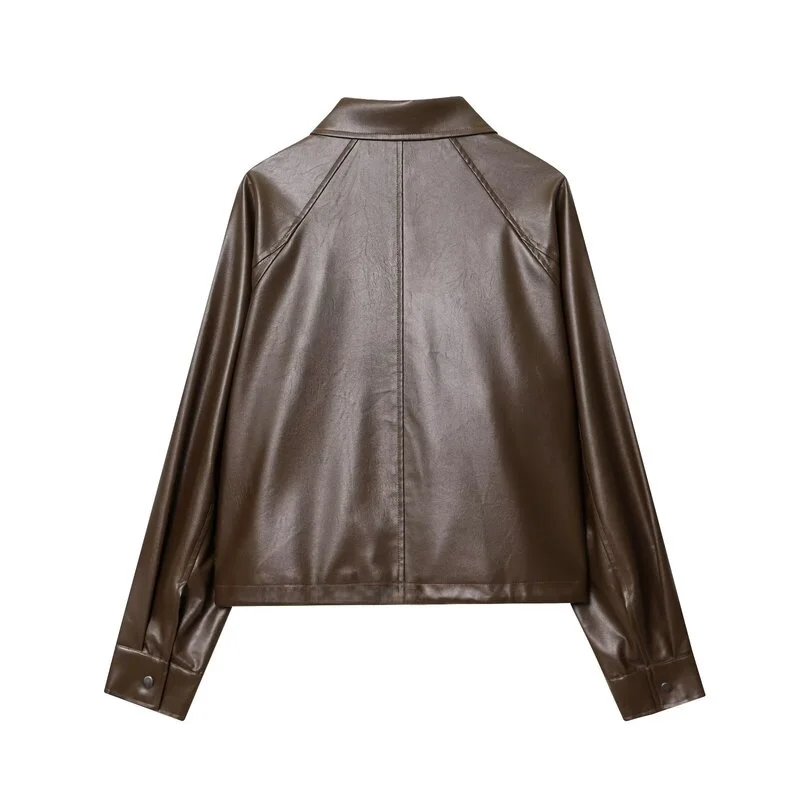 Cappotto Lungo in Pelle da Donna Autunno 2025, Design Versatile con Cordoncino, Stile Europeo, Capospalla Elegante