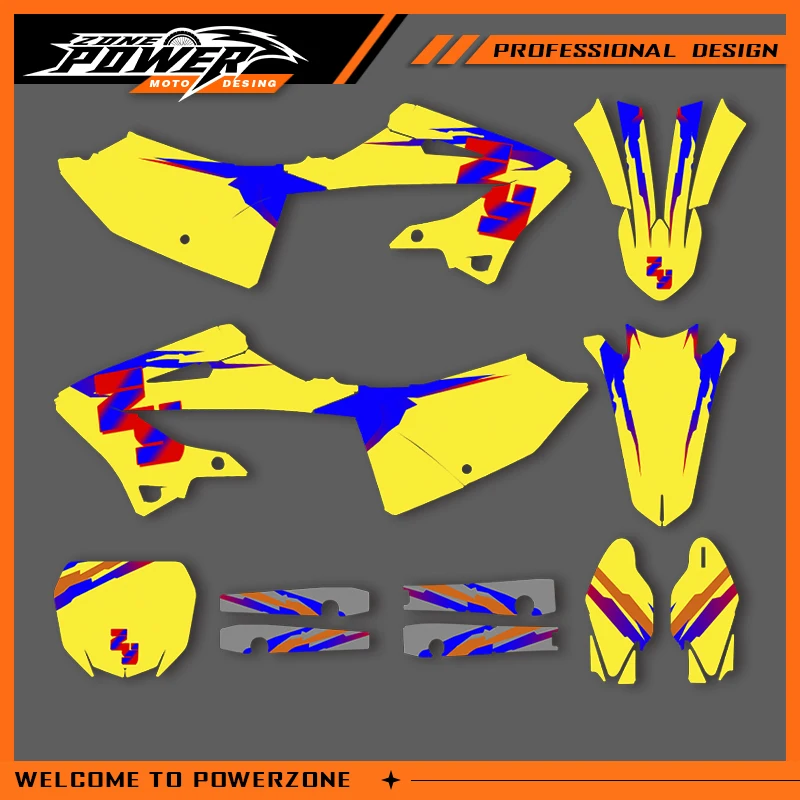 

Powerzone Graphics For YAMAHA YZ125 250 X 2022 2023 2024 YZ125 YZ250X Decals Stickers Motorcycle Background Custom Name Number