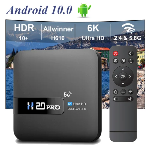 TOPSION-Dispositivo de TV inteligente H20PRO, decodificador con Android 10, 2,4g, 5,8G, WiFi, 4K, HD, reproductor multimedia, asistente de voz, 1080P