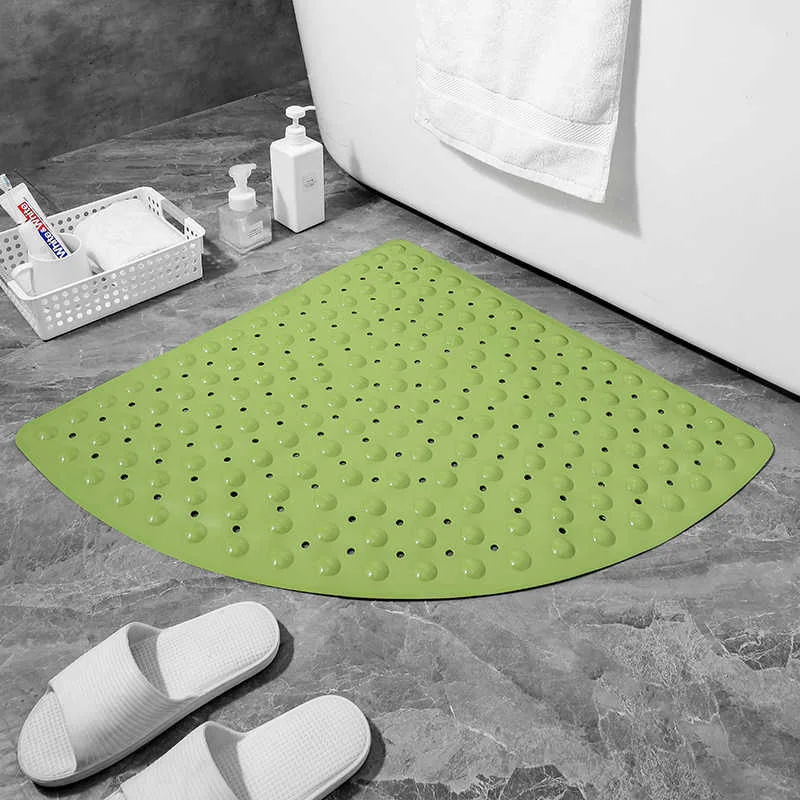 Fan Shaped Anti-Slip Bathroom Pad with Suction Cup And Protrusion Points Foot Massage Shower Mat