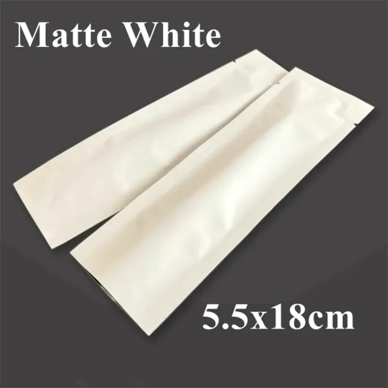 100 قطعة كيس تغليف طويل من رقائق الألومنيوم مفتوح العلوي-أكياس حاجز قابلة للغلق بالحرارة لمنتجات مسحوق فرش التجميل