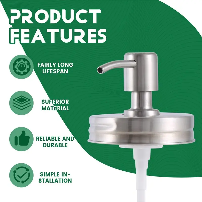 AT21-4 Pack Jar Soap Dispenser Lids With Pumps,Lotion Soap Dispenser Lids For 16Oz Regular Mouth Jar Decor