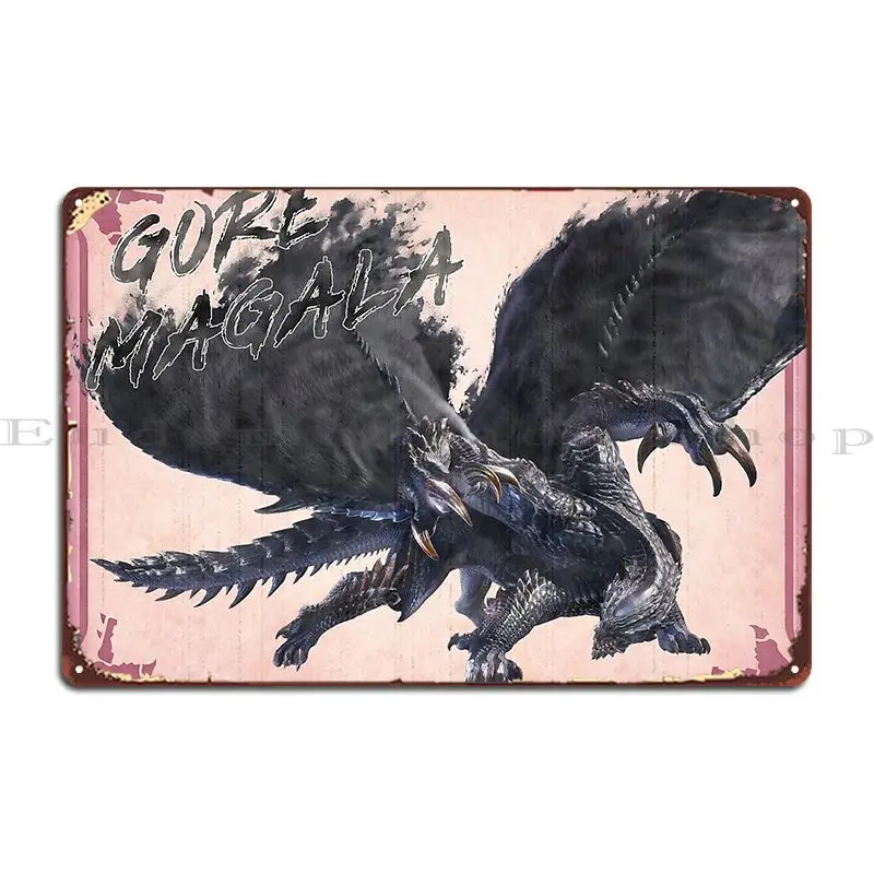 Monster Hunter Rise Sunbreak Gore Magala Metal Plaque Poster Cinema Custom Cinema Pub Personalized Tin Sign Poster
