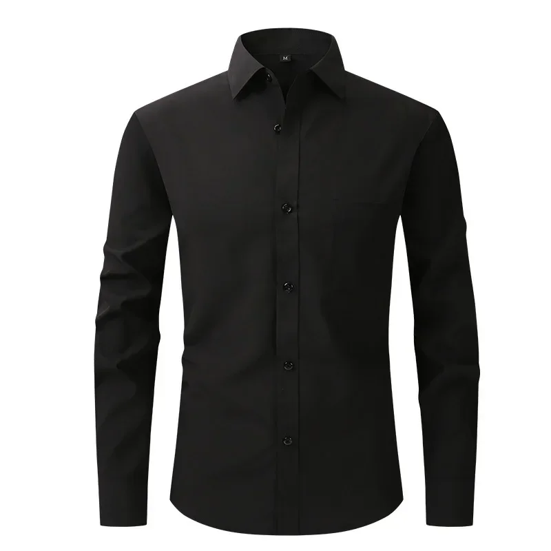 Men's Shirts Suit Custom-made Elastic Shirt Men's Tops Business Casual Long-sleeved Shirt Professional