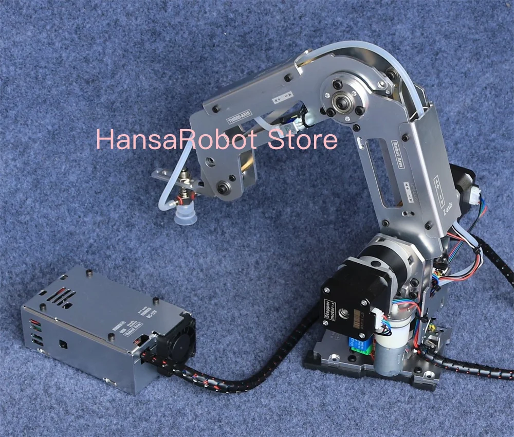 Big Load 4 Axis Robotic Arm Mechanical Arm Compatible with Arduino Stepper Motor Claw Gripper Suction Cups Industrial Model