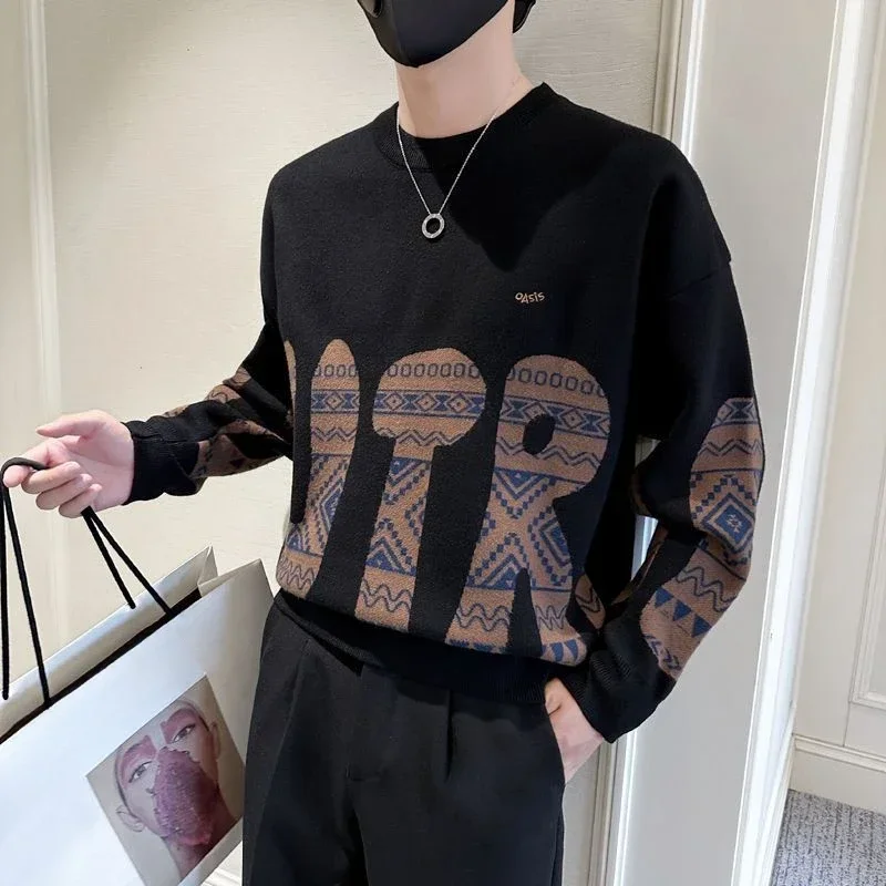 

Sweatshirts for Men New In Man Pullover Autumn Loose Overfit Aesthetic Korean Style Sweat Shirt Streetwear Novelty And Cotton S