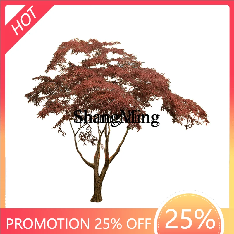 

CL plant large fake tree decorative tree red maple potted plant maple leaf decorative maple landscaping
