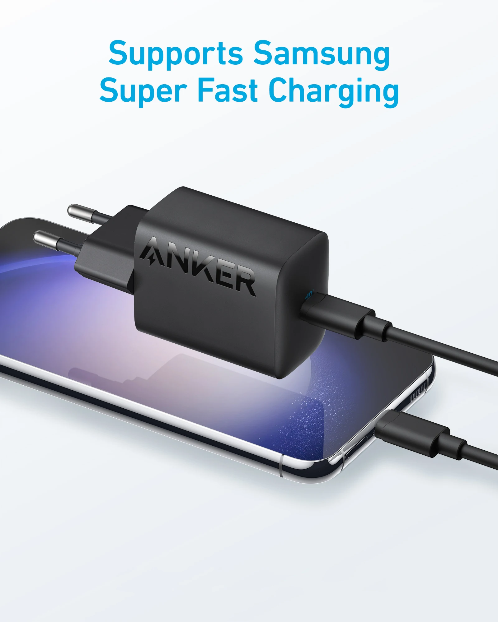 Anker-usb-c carregador 30w, fonte de alimentação compacta, alta velocidade, carregador rápido, para iphone, samsung s23, macbook