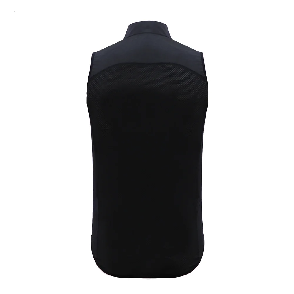 New All Black Pro Cycling Windproof Waterproof Gilet Vest Lightweight   Mesh Fabric At Back Ropa Ciclismo