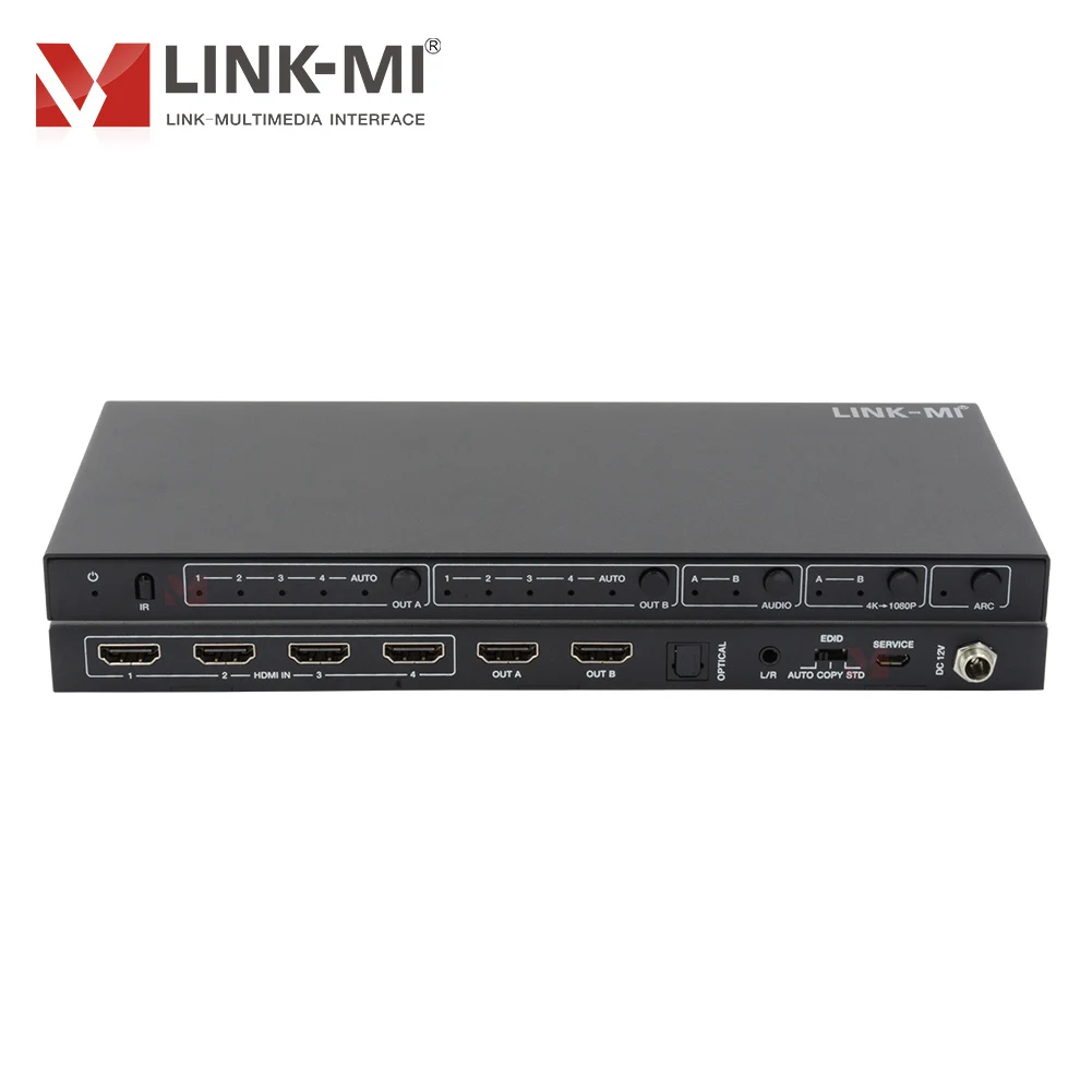 

Матричный коммутатор 4x2 HDMI 2.0 4K2K 60 Гц с функцией аудиоэкстракта/масштаба/ARC/EDID-дисплея с функцией дистанционного управления