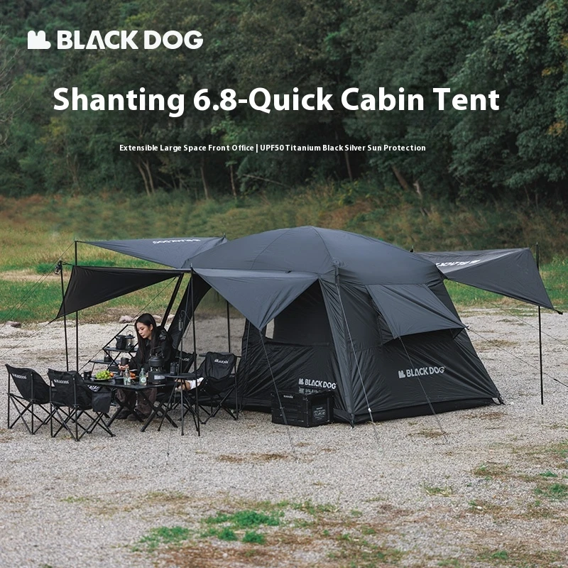 

Naturehike BLACKDOG Camping Tent 1 Room 3 Living Room 150D Oxford Cloth UPF50+ Sun Protection Outdoor Travel Tent Quick Build