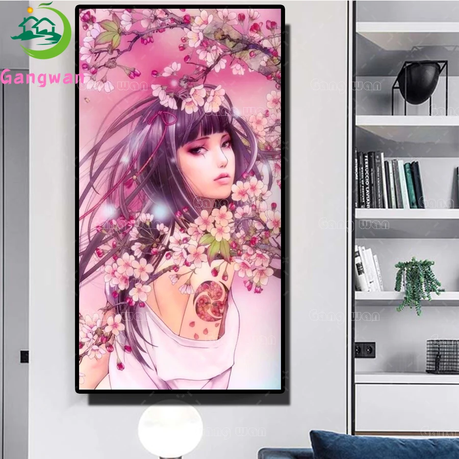 

5D DIY Diamond embroidery flower fantasy woman diamond painting Cross Stitch full drill Rhinestone mosaic beauty home decoration