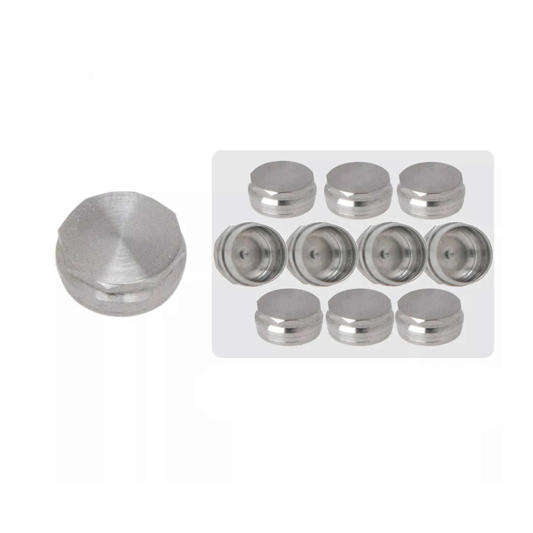 50pcs Dental Overdenture Removable Male Caps Metal Housing