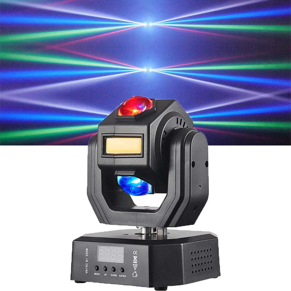 

Mini Double Sides 12×3W LED Moving Head Beam Light with 3×10W Golden Strobe Effect Stage Lighting For Bar Club Party