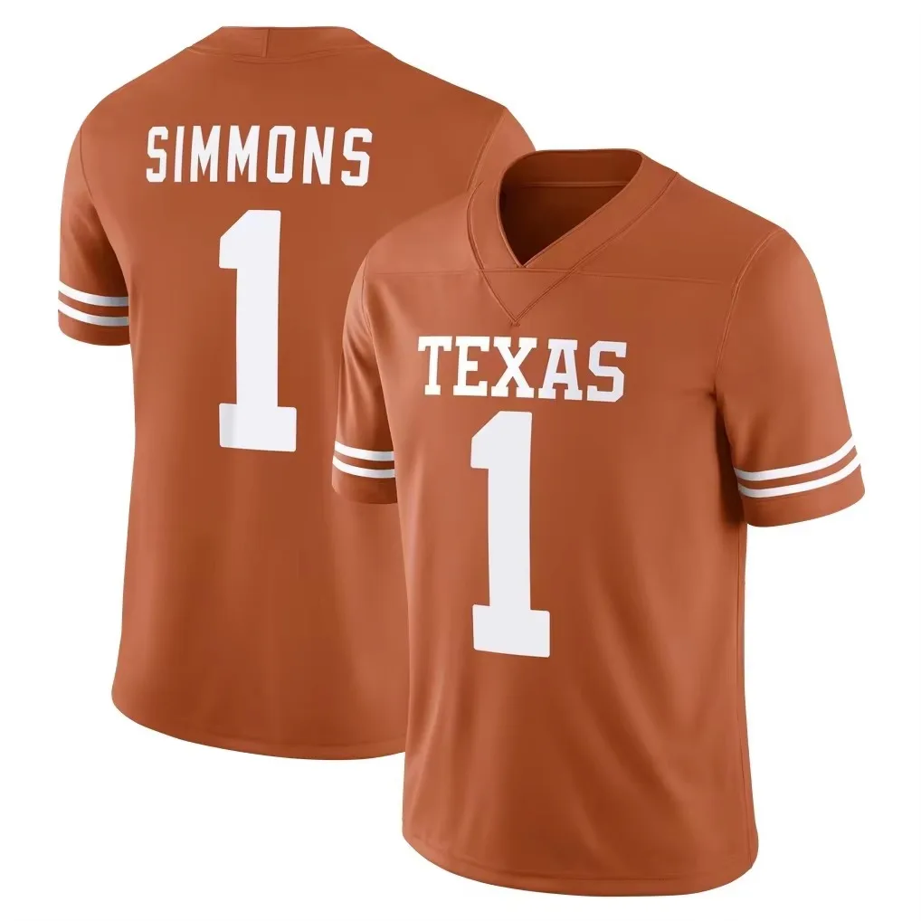 Texas Longhorns Unisex Rugby Jersey, 3D Print Mesh Breathable American Style Football Jersey, Men Oversize Quick Drying Shirt