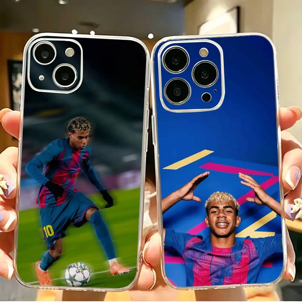 

Cool L-Lamine Yamal Clear Phone Case For iPhone 17 16 15 14 13 12 11Pro Max Plus Transparent Shockproof Cover