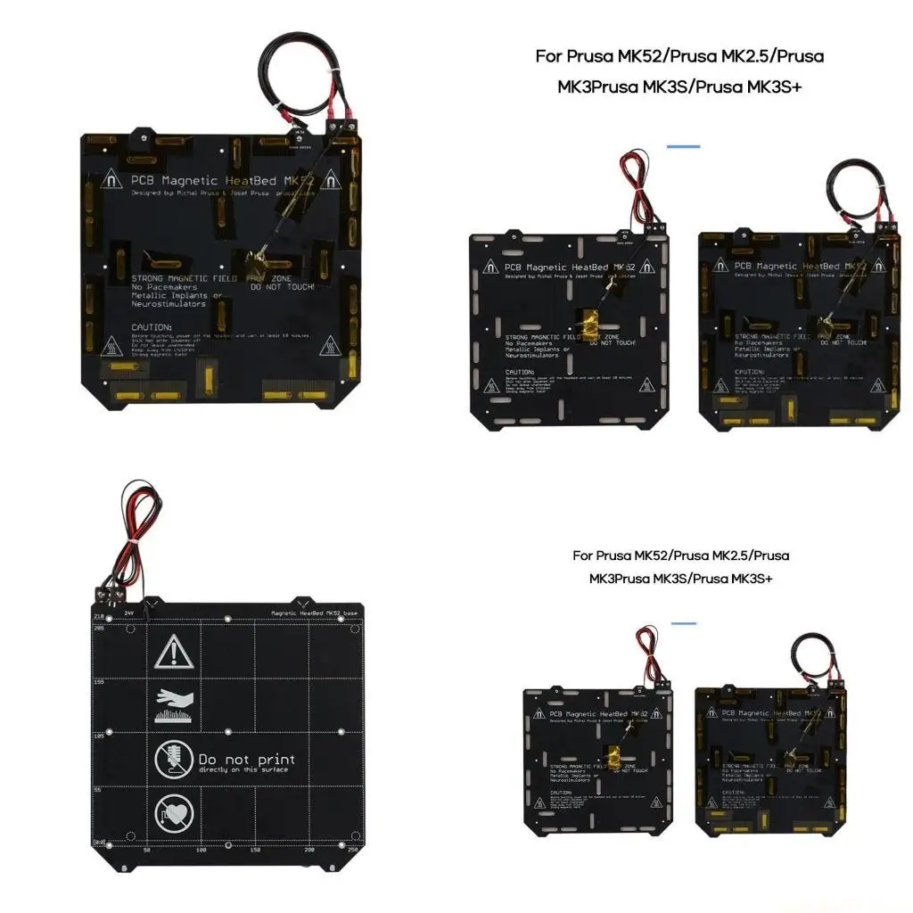 

Aluminum 24V Heated Bed Hotbed Upgraded with Hotbed Wire Cable Line for Prusa MK52 MK2.5 MK3S MK3S +