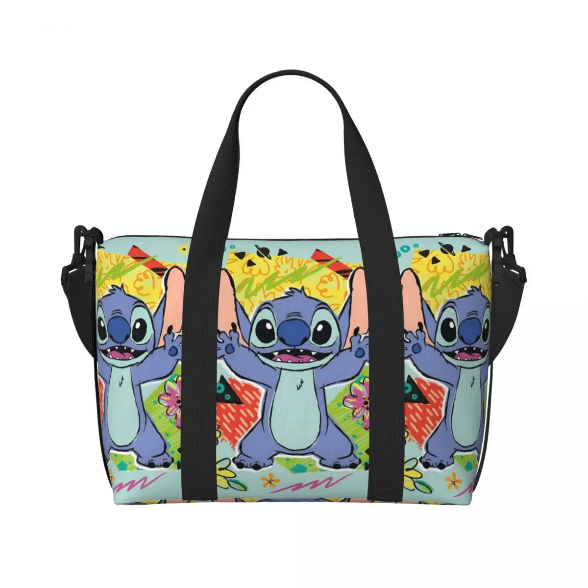 

Custom Stitches Manga Anime Tote Bag Women Large Capacity Beach Gym Travel Bags